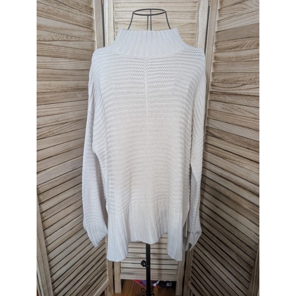 Topshop Sweaters - TOPSHOP Women's Cream Long Sleeve Knit Sweater Roll Neck Cozy Comfy Sz 8 US
